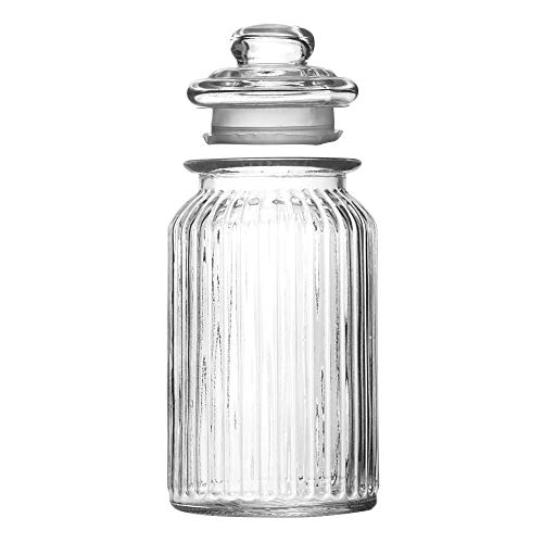 Maison & White Juego de 3 tarros de cristal herméticos vintage | Recipientes tradicional | Ideal para té, café, dulces y más (1300ml)