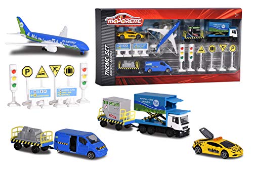 Majorette – Majo Big theme Set Airport Coffret coches en miniatura, 7/212057720038, multicolor , color/modelo surtido