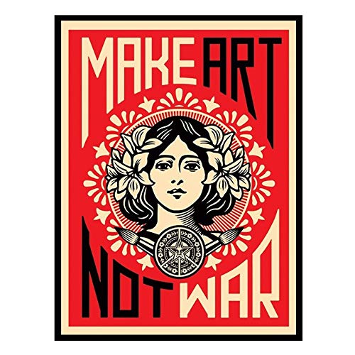Make Art Not War Shepard Fairey Poster Canvas Wall Painting Pictures HD Print para la decoración de la habitación Decoración para el hogar 50X70CM SIN marco