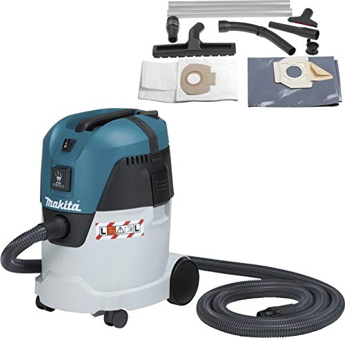 Makita VC2512L Lijador De Disco, 2600 W, 230 V, Negro, Azul, Metálico