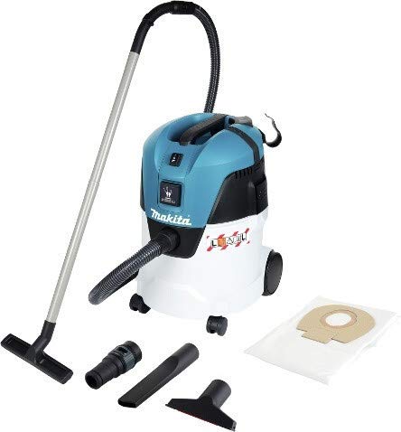 Makita VC2512L Lijador De Disco, 2600 W, 230 V, Negro, Azul, Metálico