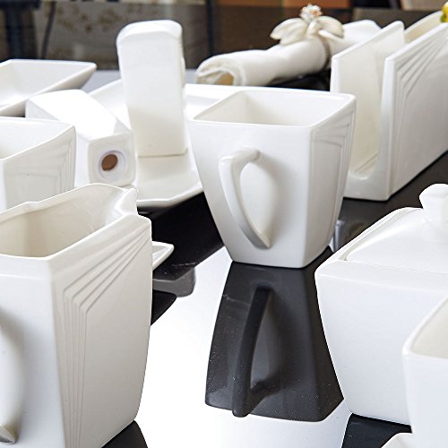MALACASA, serie Rebeca, 40 piezas vajilla de porcelana vajilla completa para 6 personas, incluye las tazas de café, platillos, platos planos, platos de sopa, etc.