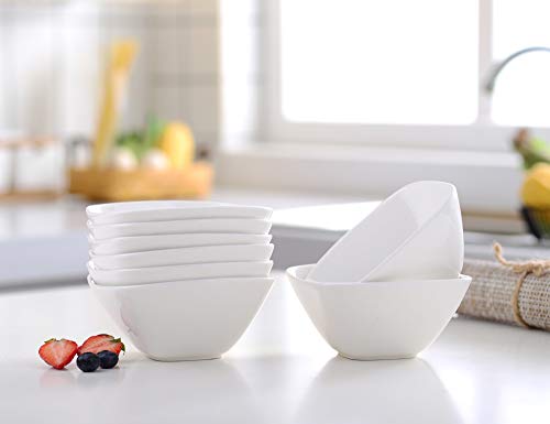 MALACASA, serie Regular, Juego de Cuencos de 8 piezas, 5.5" Tazón de Porcelana China, Cuenco para Cereales Sopa Cuenco de Arroz (Juego de 8)