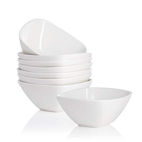MALACASA, serie Regular, Juego de Cuencos de 8 piezas, 5.5" Tazón de Porcelana China, Cuenco para Cereales Sopa Cuenco de Arroz (Juego de 8)