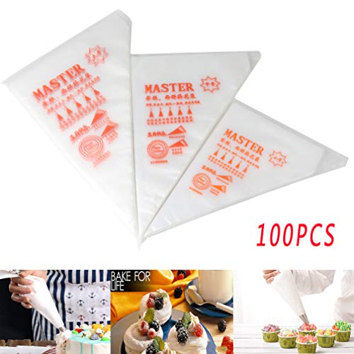 Malayas 100pcs Bolsas de Pastelería Mangas Pastelera Bolsas Desechables para Decoración de Pasteles y Galletas Tamaño L