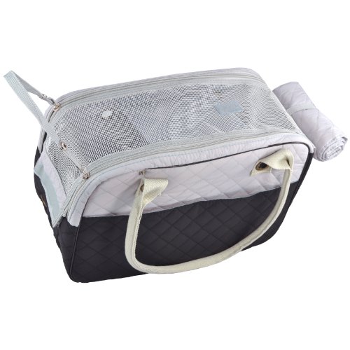 Maleta transportadora para perros y gatos de MG Collection, elegante y acolchado suave, de 2 tonos, bolso de mano