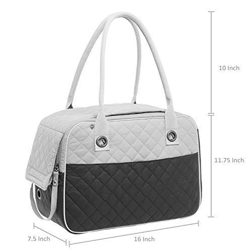 Maleta transportadora para perros y gatos de MG Collection, elegante y acolchado suave, de 2 tonos, bolso de mano
