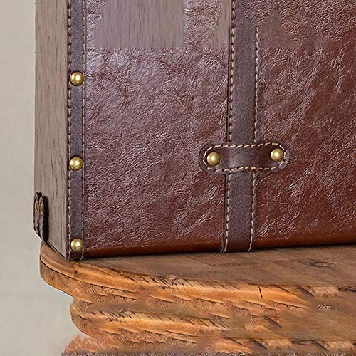 Maleta Vintage, Tecnología Impermeable de Refuerzo de Remaches PU Accesorios de fotografía de Boda en casa, 2 Colores 3 tamaños GGYMEI (Color : Brown, Size : 60x40x25cm)
