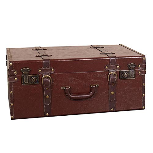 Maleta Vintage, Tecnología Impermeable de Refuerzo de Remaches PU Accesorios de fotografía de Boda en casa, 2 Colores 3 tamaños GGYMEI (Color : Brown, Size : 60x40x25cm)