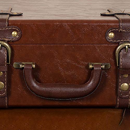 Maleta Vintage, Tecnología Impermeable de Refuerzo de Remaches PU Accesorios de fotografía de Boda en casa, 2 Colores 3 tamaños GGYMEI (Color : Brown, Size : 60x40x25cm)