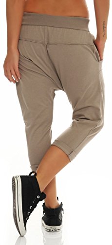 Malito Corto Boyfriend Pantalón con el botón 8015 Mujer Talla Única (Fango)
