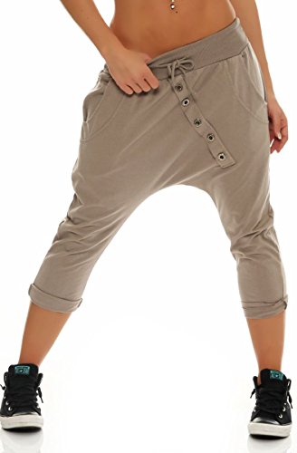 Malito Corto Boyfriend Pantalón con el botón 8015 Mujer Talla Única (Fango)