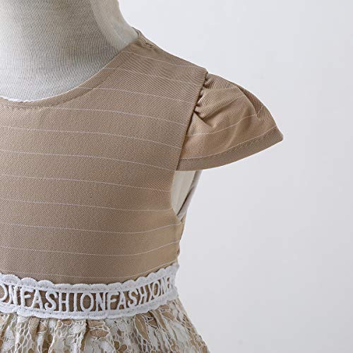 Mama stadt Vestido de Bautizo para Niñas Encaje Bordado Ceremonia Boda Princesa Cumpleaños Banquete Bowknot Vestido/140