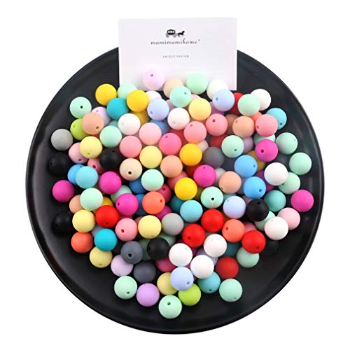 Mamimami Home 15mm Perlas de silicona flojo redondo Orgánica joyería de enfermería para la dentición del bebé de las bolas collar DIY Mordedor (100pcs) de la categoría alimenticia sensorial infantil