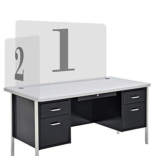 Mampara Protectora de Metacrilato de 100x80cm para Escritorio y Mesa, Transparente, Grosor de 3mm, Mampara de Protección para Oficina, Bar, Cafetería y Restaurante, 100x80cm