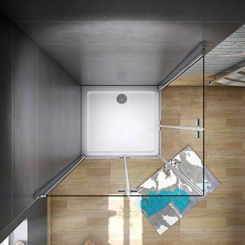 Mamparas de Ducha Angular Doble Puerta Plegable 6mm Antical 90x70x185cm
