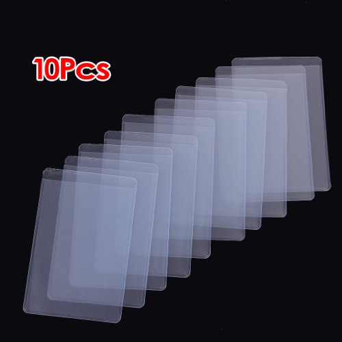 mangas para tarjetas - SODIAL(R) 10 pzs Protectores mangas de tarjeta de plastico claro suave, para tarjetas de identificacion, tarjetas de banda, etc.