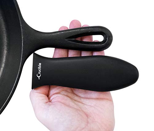 Mango de Silicone, Agarra sarten, agarradera de ollas ( Negro, grande ) para Sartenes de Hierro Fundido, Sartenes, Freidoras y Parrillas, Para Mangos y Agarraderas de Metal y Aluminio – Agarre de Mango, Cubierta de Mango