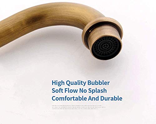 Manija Simple De Latón Antiguo Que Gira 360 °. Compatible Con Lavabos Dobles Extraíbles Monomando Lavabo Cocina, Grifo Fregadero, Alta Calidad Faucet, Grifería De Agua Fría Y Caliente, Estilo Moderno