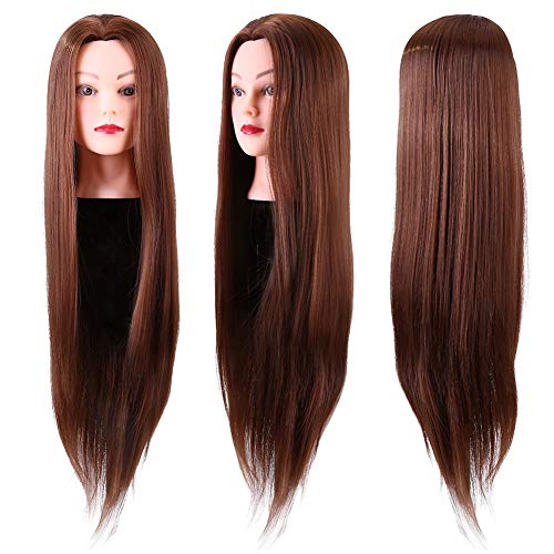 Maniquí Cabeza Peluca para Peluquería Practicas Peinado cosmetología maniqui pelo natural profesional Formación maniquíes de aprendizaje
