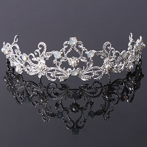 Manman Bride Crown Rhinestone Pearl Royal Vintage Wedding Nupcial Tiara Joyería