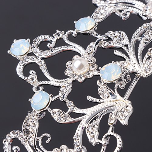 Manman Bride Crown Rhinestone Pearl Royal Vintage Wedding Nupcial Tiara Joyería