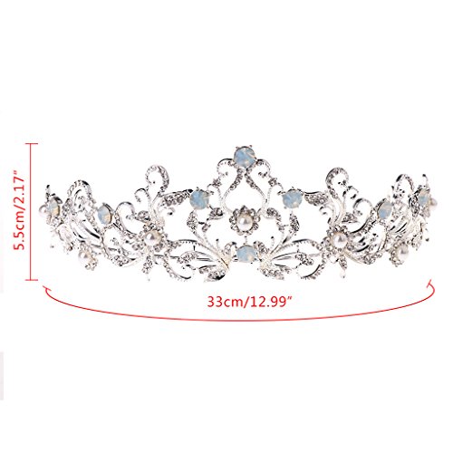 Manman Bride Crown Rhinestone Pearl Royal Vintage Wedding Nupcial Tiara Joyería