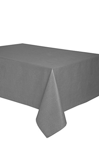 Mantel antimanchas rectangular Olimpia 50% algodón 50% poliéster, resinado y con Teflón de Dupont® - 150x300 - Liso gris