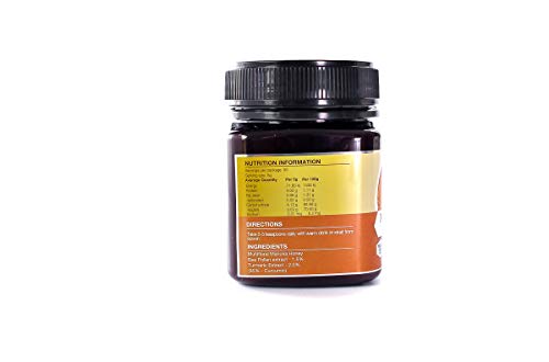 Manuka miel y Extracto genuino cúrcuma de Manuka 250 g - MGO 100, Innovación mundial para su salud, Nueva Zelanda Miel de Manuka enriquecida con cúrcuma