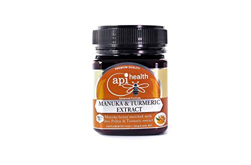 Manuka miel y Extracto genuino cúrcuma de Manuka 250 g - MGO 100, Innovación mundial para su salud, Nueva Zelanda Miel de Manuka enriquecida con cúrcuma
