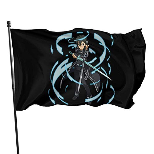 MaoMaoYongHui Sword Art Online Colorfast Durable Hermosas Banderas de jardín al Aire Libre Banderas al Aire Libre 3 x 5 pies
