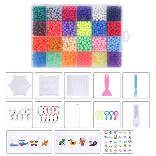 MaoXinTek Abalorios Cuentas de Agua DIY Educativos Artesanía Juguetes para Niños 24 Colors 3000pcs Craft Kit