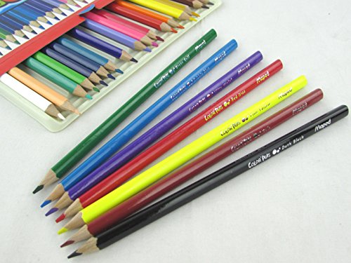 Maped - estuche de 24 lápices de colores triangulares colorpeps. mina blanda y resistente.