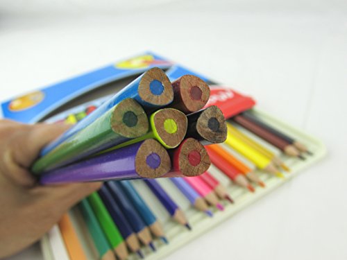 Maped - estuche de 24 lápices de colores triangulares colorpeps. mina blanda y resistente.