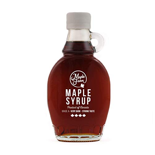 MapleFarm - Jarabe de arce puro. Paquete de degustación 4 variantes: ORO - AMBAR - OSCURO - MUY OSCURO. Pack de 4 botellas de 250g.