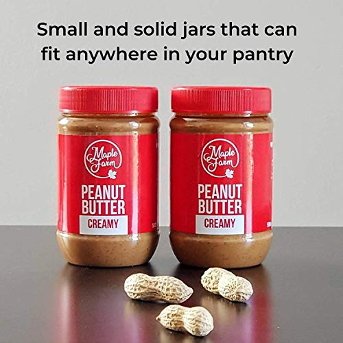 MapleFarm - Mantequilla de cacahuete 100% pura - CREAMY - 1 kg (2x500g) - 100% Pure peanut butter - Crema proteica. Crema proteica sin azúcares añadidos. Sin aceite de palma.