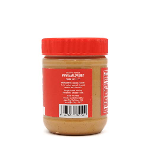 MapleFarm - Mantequilla de cacahuete 100% pura - CREAMY - 325g - 100% Pure peanut butter - Sin gluten. Sin azúcares añadidos. Apta para veganos. Sin aceite de palma.