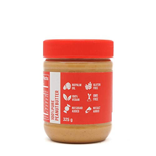 MapleFarm - Mantequilla de cacahuete 100% pura - CREAMY - 325g - 100% Pure peanut butter - Sin gluten. Sin azúcares añadidos. Apta para veganos. Sin aceite de palma.