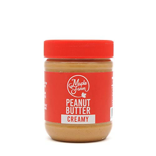 MapleFarm - Mantequilla de cacahuete 100% pura - CREAMY - 325g - 100% Pure peanut butter - Sin gluten. Sin azúcares añadidos. Apta para veganos. Sin aceite de palma.