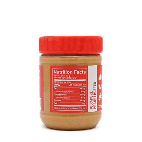 MapleFarm - Mantequilla de cacahuete 100% pura - CREAMY - 325g - 100% Pure peanut butter - Sin gluten. Sin azúcares añadidos. Apta para veganos. Sin aceite de palma.