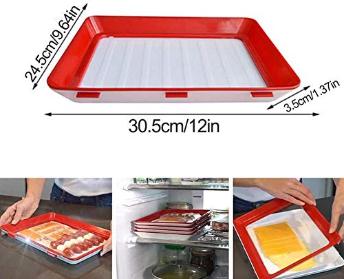 MAQRLT Food Shell Preservación, Caja De Almacenamiento De Plástico Elástico para Healthy Película Comida Sello Hebilla De Vacío Reutilizable para Comida De Preservación (Rojo) (4)