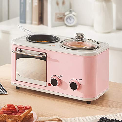 MAQRLT Máquina del Desayuno, Horno Eléctrico Multifunción, Tostador, Bandeja De Hornear, Sartén, Marmita, Sandwichera, Olla De Cocción Lenta, Fabricante De Yogur, Cocina De Arroz, Cocinar Huevos