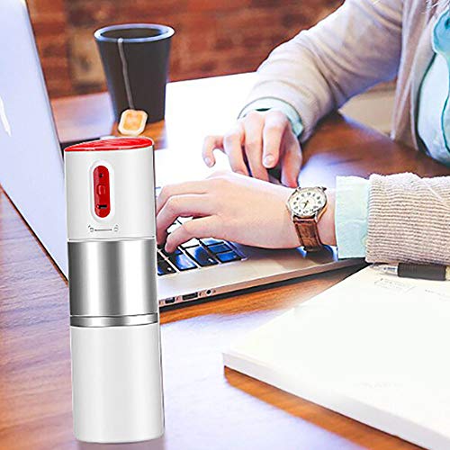 Máquina de Café Eléctrica con Filtro, Taza Portátil de Molinillo de Café de Viaje Carga USB Operación con Un Solo Botón Viaje Café al Aire Libre Ma,White