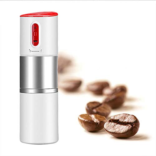 Máquina de Café Eléctrica con Filtro, Taza Portátil de Molinillo de Café de Viaje Carga USB Operación con Un Solo Botón Viaje Café al Aire Libre Ma,White