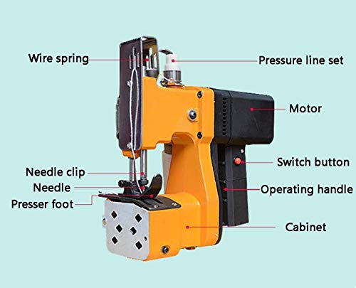 Máquina de coser eléctrica portátil máquina de sellado máquina tejida bolsa de sellado máquina de envasado máquina de embalaje 180W para alimentos hardware maquinaria ropa química diaria regalos artes