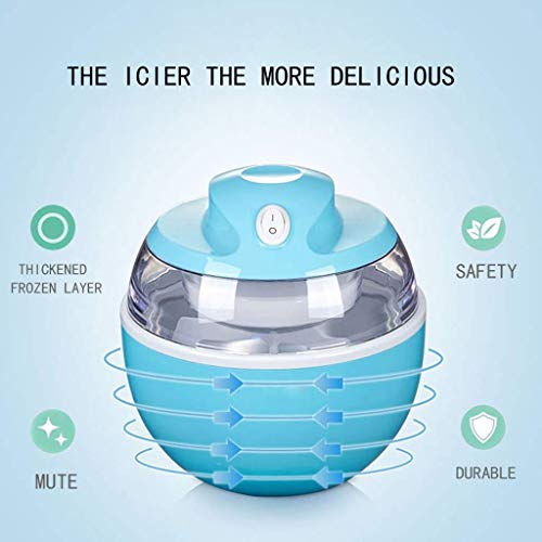 Máquina de helado eléctrica, capa congelada gruesa, ahorro de energía y silencioso, pequeña máquina de helados domésticos, yogur congelado, helado de cono ndash; 600 ml de kshu (color: verde).