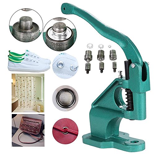 Máquina de ojales de prensa, resistente, 3 troqueles (6 mm/10 mm/12 mm) para máquina de ojales de mano