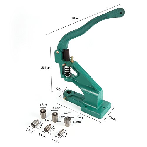 Máquina de ojales de prensa, resistente, 3 troqueles (6 mm/10 mm/12 mm) para máquina de ojales de mano