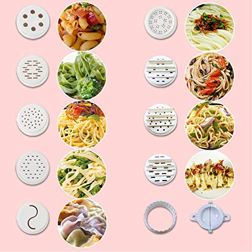 Máquina eléctrica de fideos, 9 tipos de moldes, Bajo Ruido Trabajo, Protección de la Infancia de bloqueo de seguridad, interruptor doble, adecuado for la familia restaurantes vertical de prensa fideos