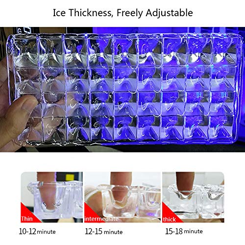 MáQuina Fabricadora De Hielo Industrial, MáQuina Fabricadora De Hielo Comercial, MáQuina De Hielo De 45 Kg, FabricacióN De Hielo RáPida De 12-18 Minutos, Limpieza AutomáTica,Connectedtobucketwater